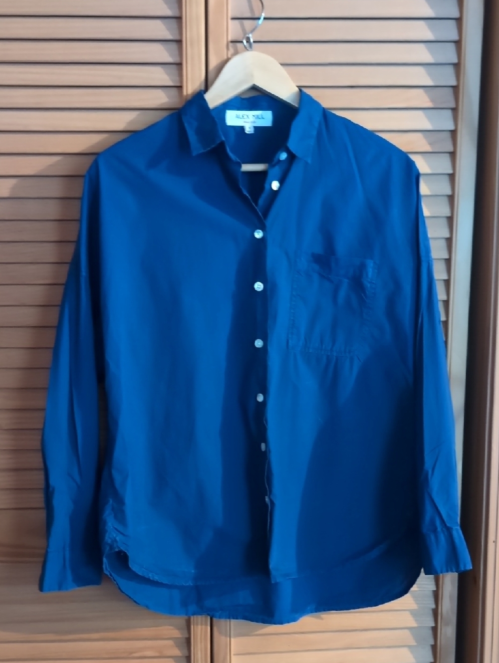 NWOT Alex Mill Jo Shirt In Cotton Poplin -S (Cobalt)